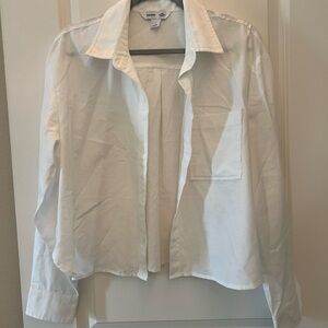 Old Navy Cream Cropped Shirt